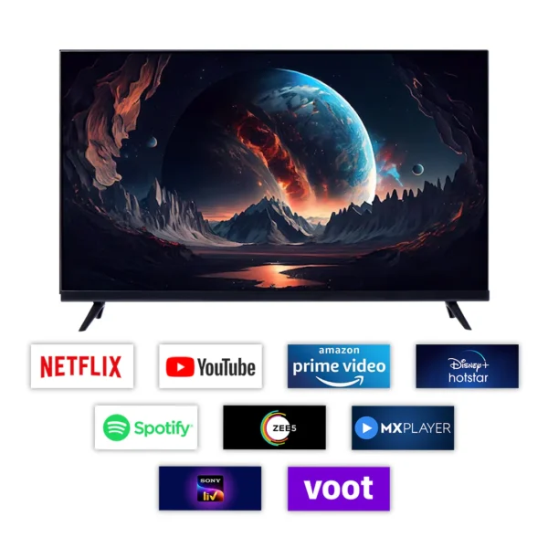 Geo Vision 109 cm (43 inches) True Frameless Smart Android WEB OS LED TV With Dolby Digital Sound & Air Mouse Remote 1.5GB/8GB - Image 4