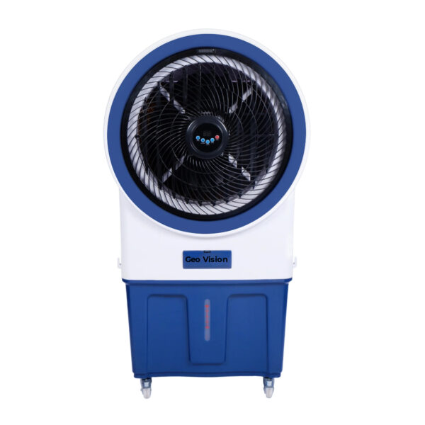 Geo Vision Oreo 80 LTRS Heavy Duty Tower Air Cooler For Home/Office With Honeycomb Cooling & Auto Swing Technology, Powerful Air Throw & 3-Speed Control With Ice top chamber White & Navy Blue - Image 5