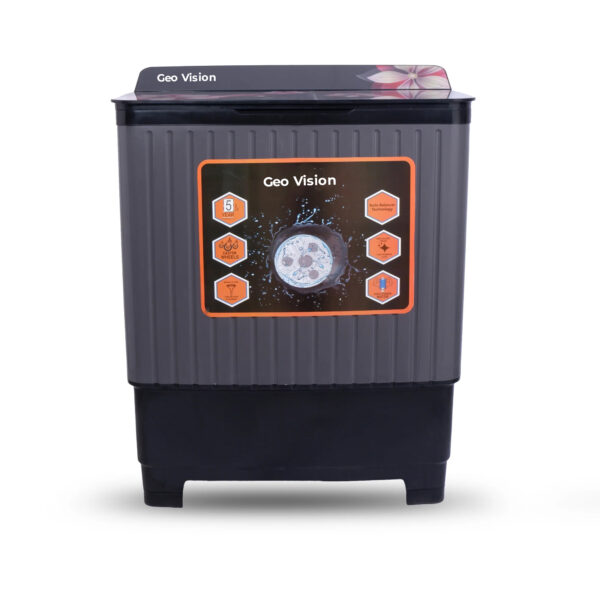 Geo Vision 8 Kg 5 Star Quick Air Dry Semi-Automatic Top Loading Washing Machine Grey Multicolor Flower Toughened Glass Top with Rat Away Feature - Image 5